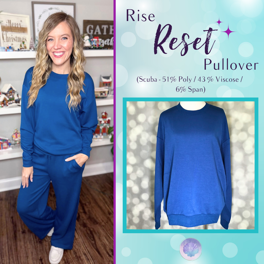 LuLaRoe LuLaRoe RISE Reset Pullover – Solid Classic Blue 
