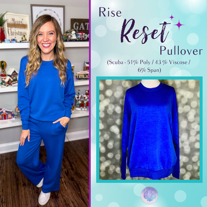 LuLaRoe LuLaRoe RISE Reset Pullover – Solid Royal Cobalt Blue 