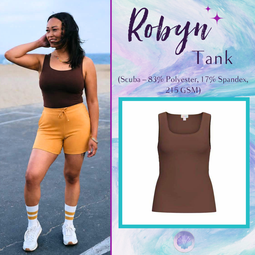 LuLaRoe Robyn Fitted Tank in solid espresso brown, front product view