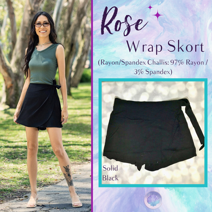 LuLaRoe Rose Wrap Skort - Solid Black