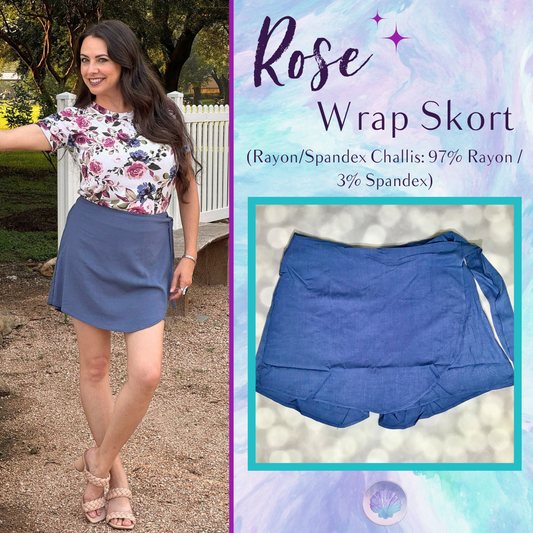 LuLaRoe Rose Wrap Skort - Solid Slate Blue