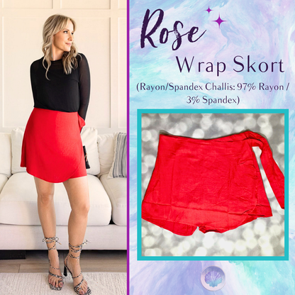 LuLaRoe Rose Wrap Skort - Solid True Red