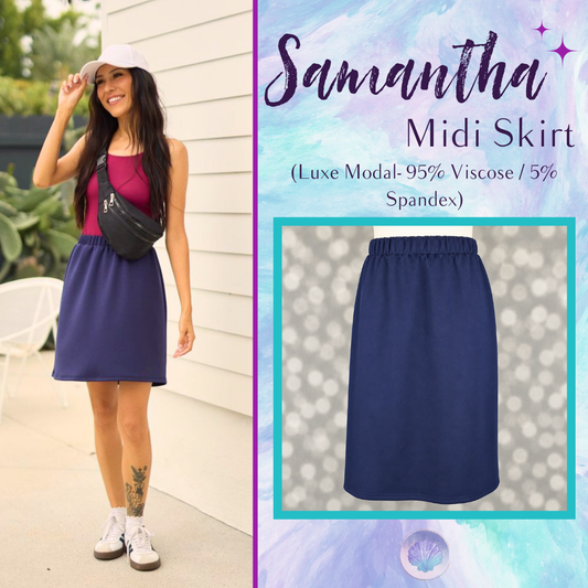 LuLaRoe Samantha Skirt - Solid Royal Navy