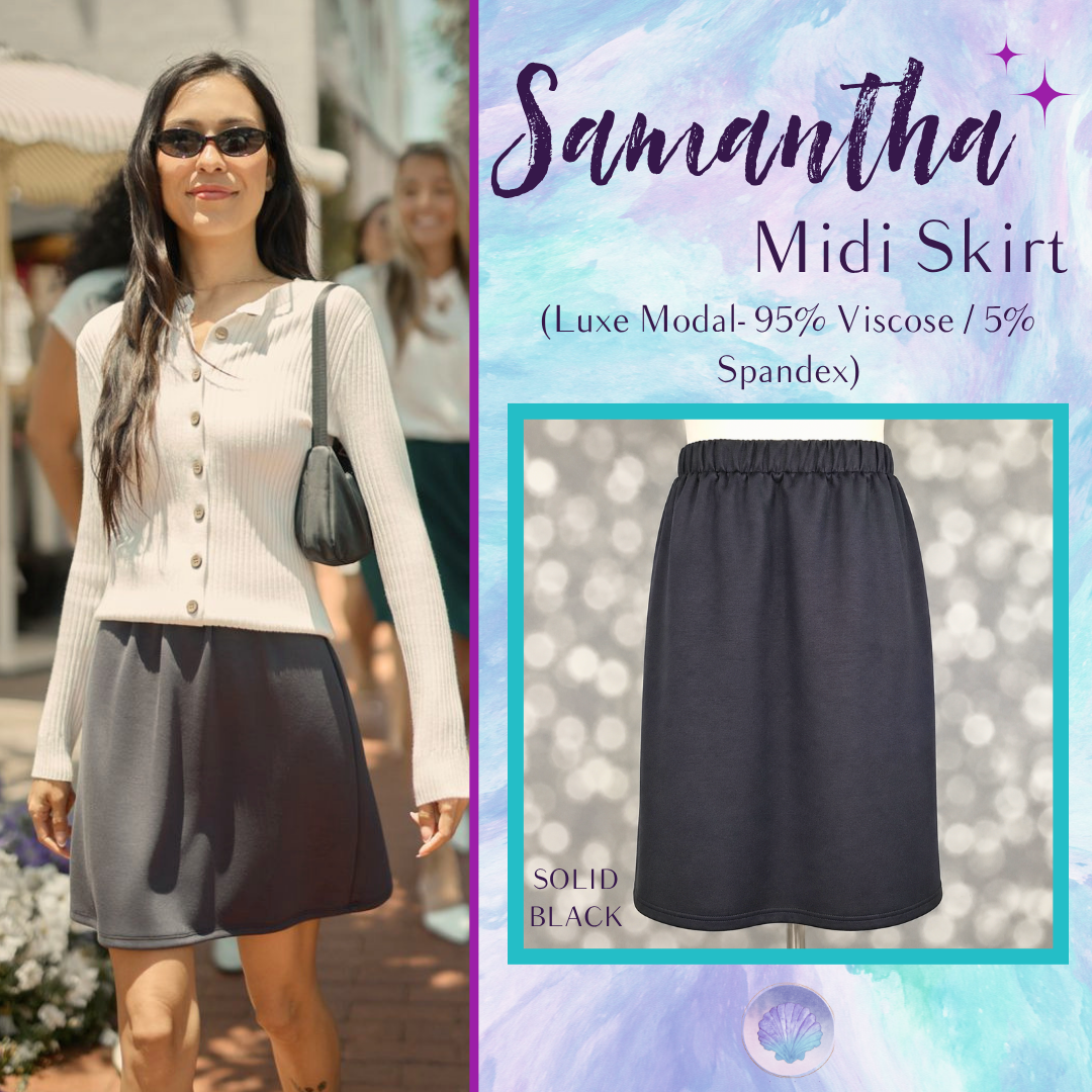 LuLaRoe Samantha Skirt - Solid Deep Charcoal