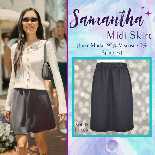 LuLaRoe Samantha Skirt - Solid Deep Charcoal