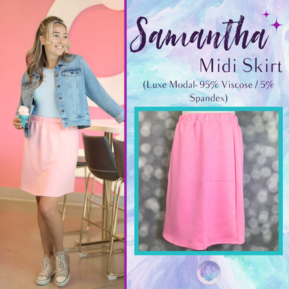 LuLaRoe Samantha Skirt - Solid Bubblegum Pink
