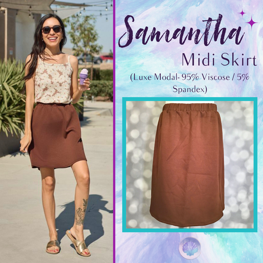 LuLaRoe Samantha Skirt - Solid Cinnamon Spice