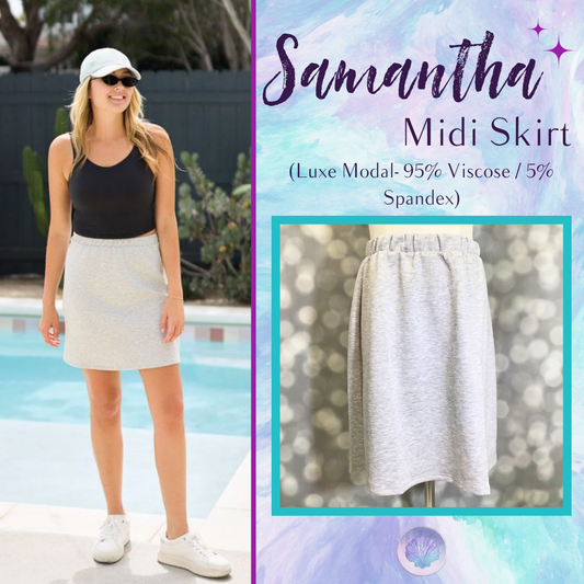 LuLaRoe Samantha Skirt - Solid Heather Gray