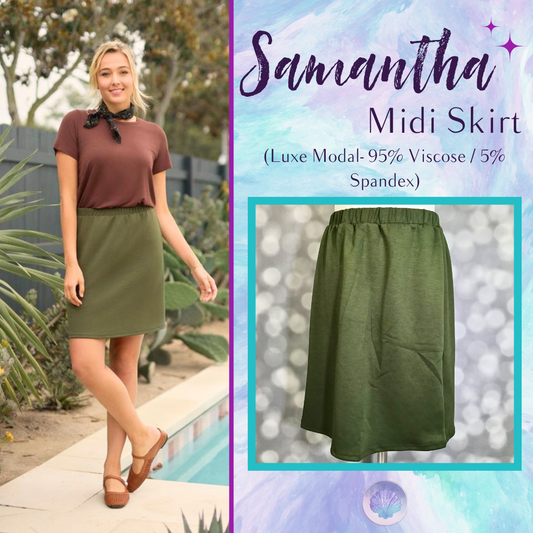 LuLaRoe Samantha Skirt - Solid Olive Grove