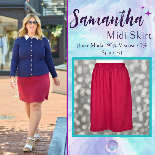 LuLaRoe Samantha Skirt - Solid Raspberry Wine