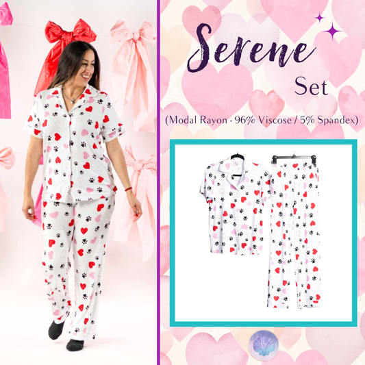 LuLaRoe Valentine Serene Set - Paws & Petals Romance