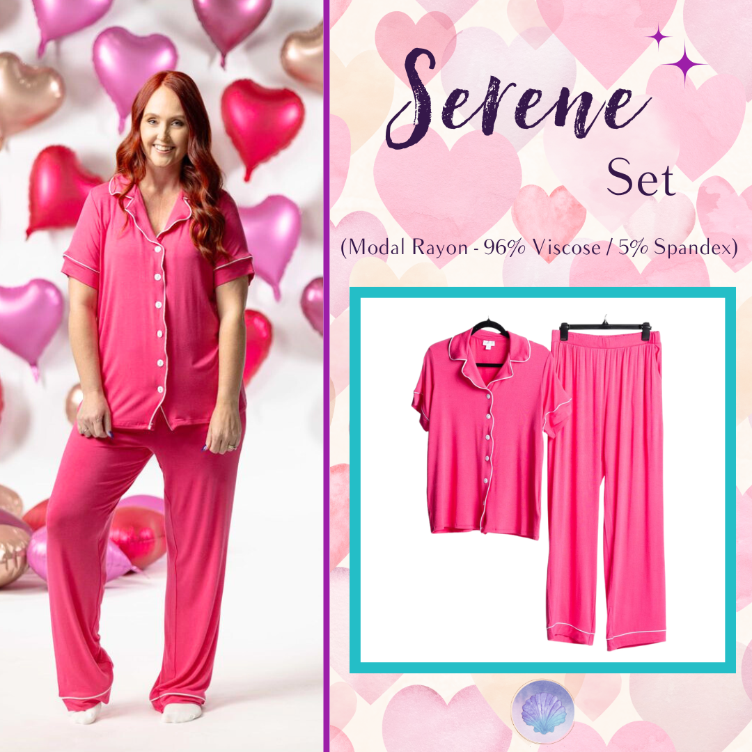 LuLaRoe LuLaRoe Valentine Serene Set - Solid Petal Rose Glow 