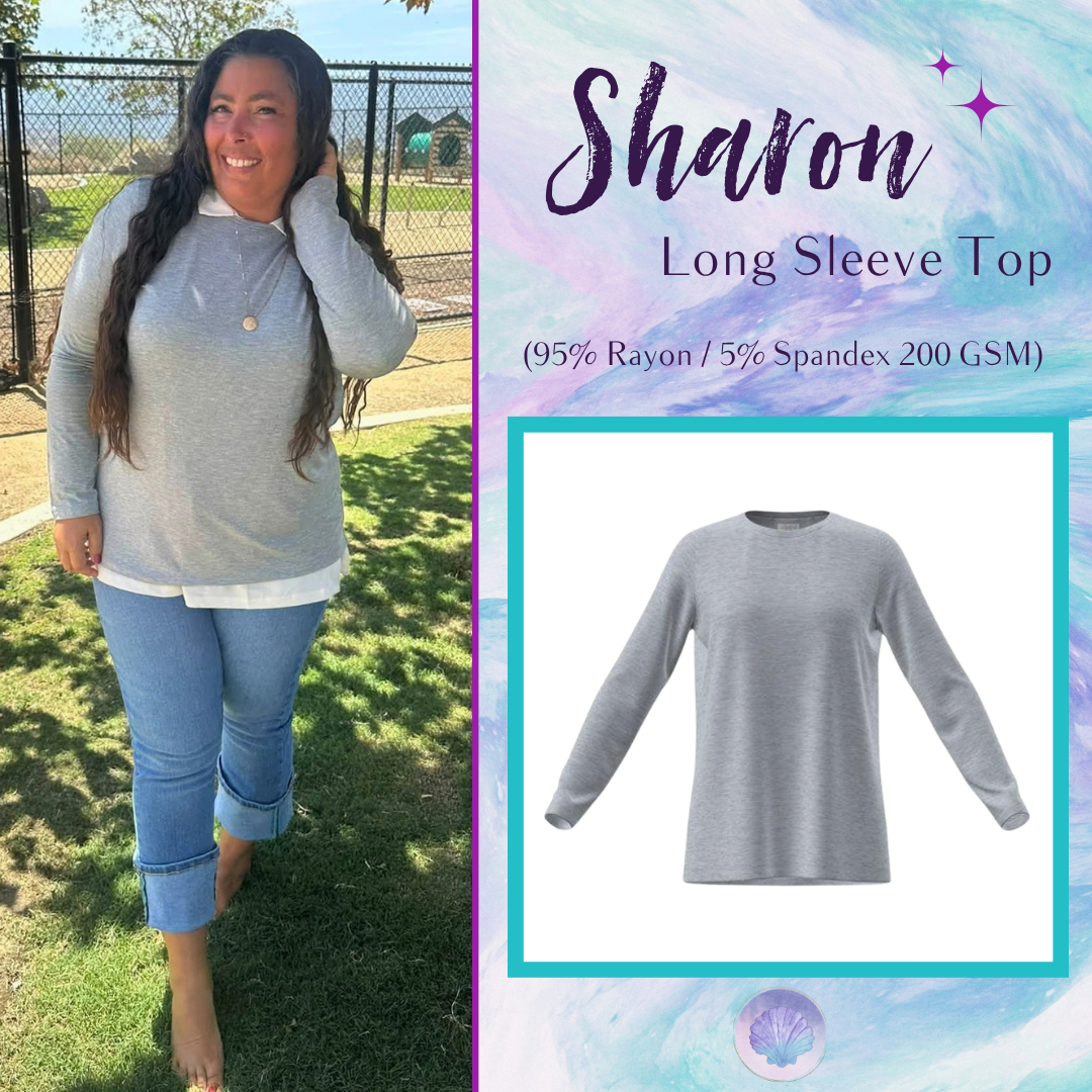 LuLaRoe Sharon Long Sleeve Top - Light Heather Gray - main product image