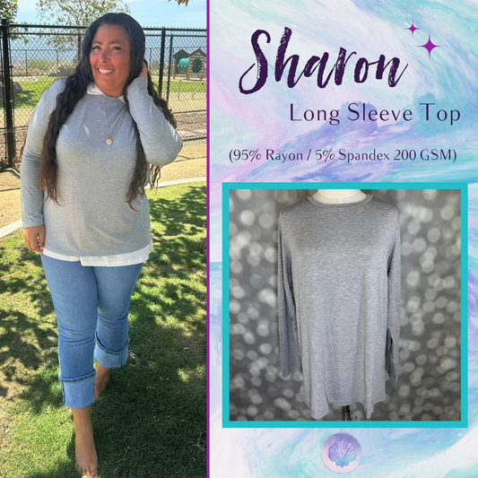 LuLaRoe LuLaRoe Sharon Long Sleeve Top - Light Heather Gray 