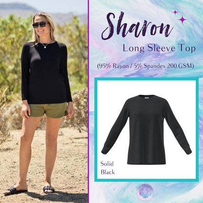 LuLaRoe Sharon Long Sleeve Top - Solid Black - main product image