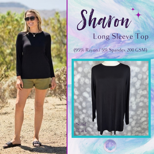 LuLaRoe LuLaRoe Sharon Long Sleeve Top - Solid Black 
