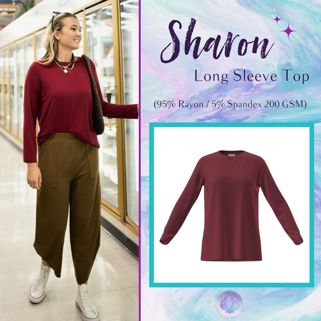 LuLaRoe Sharon Long Sleeve Top - Solid Burgundy Red - main product image