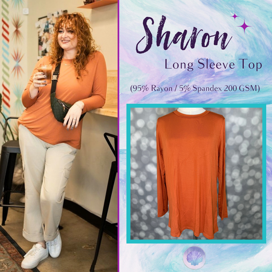 LuLaRoe LuLaRoe Sharon Long Sleeve Top - Solid Burnt Orange 