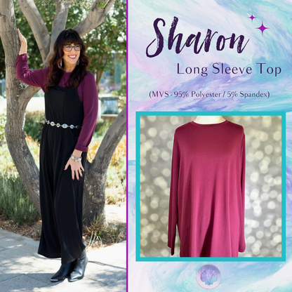 LuLaRoe LuLaRoe Sharon Long Sleeve Top - Solid Merlot Maroon 