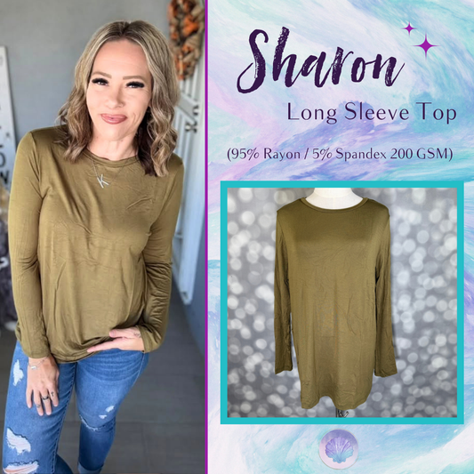 LuLaRoe LuLaRoe Sharon Long Sleeve Top - Solid Olive Green 