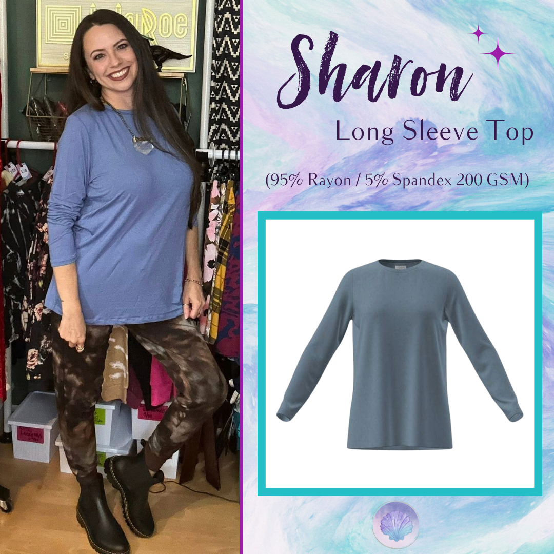 LuLaRoe Sharon Long Sleeve Top - Solid Periwinkle Blue - main product image