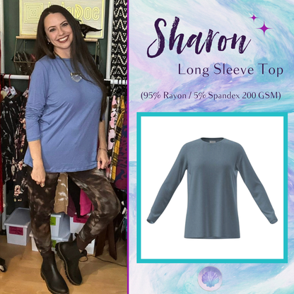 LuLaRoe Sharon Long Sleeve Top - Solid Periwinkle Blue - main product image