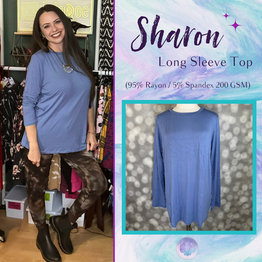 LuLaRoe LuLaRoe Sharon Long Sleeve Top - Solid Periwinkle Blue 