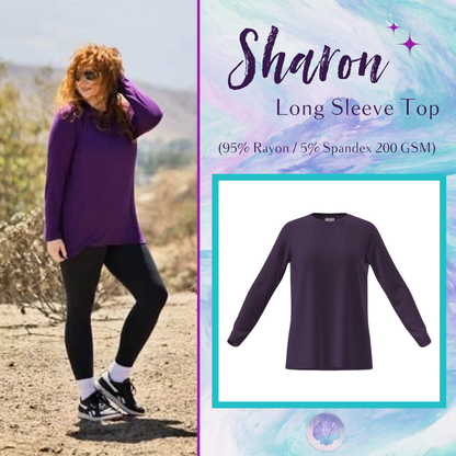 LuLaRoe Sharon Long Sleeve Top - Solid Rich Purple - main product image