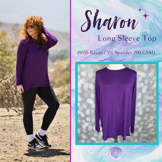 LuLaRoe LuLaRoe Sharon Long Sleeve Top - Solid Rich Purple 