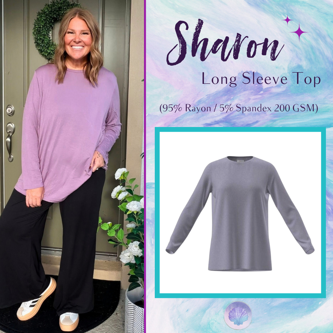 LuLaRoe Sharon Long Sleeve Top - Solid Soft Lavender - main product image