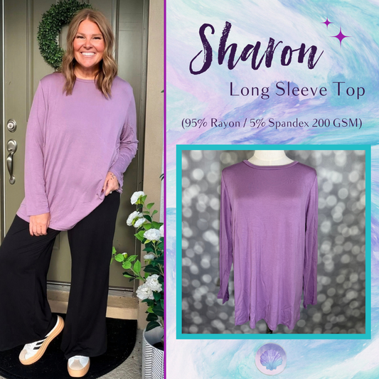 LuLaRoe LuLaRoe Sharon Long Sleeve Top - Solid Soft Lavender 