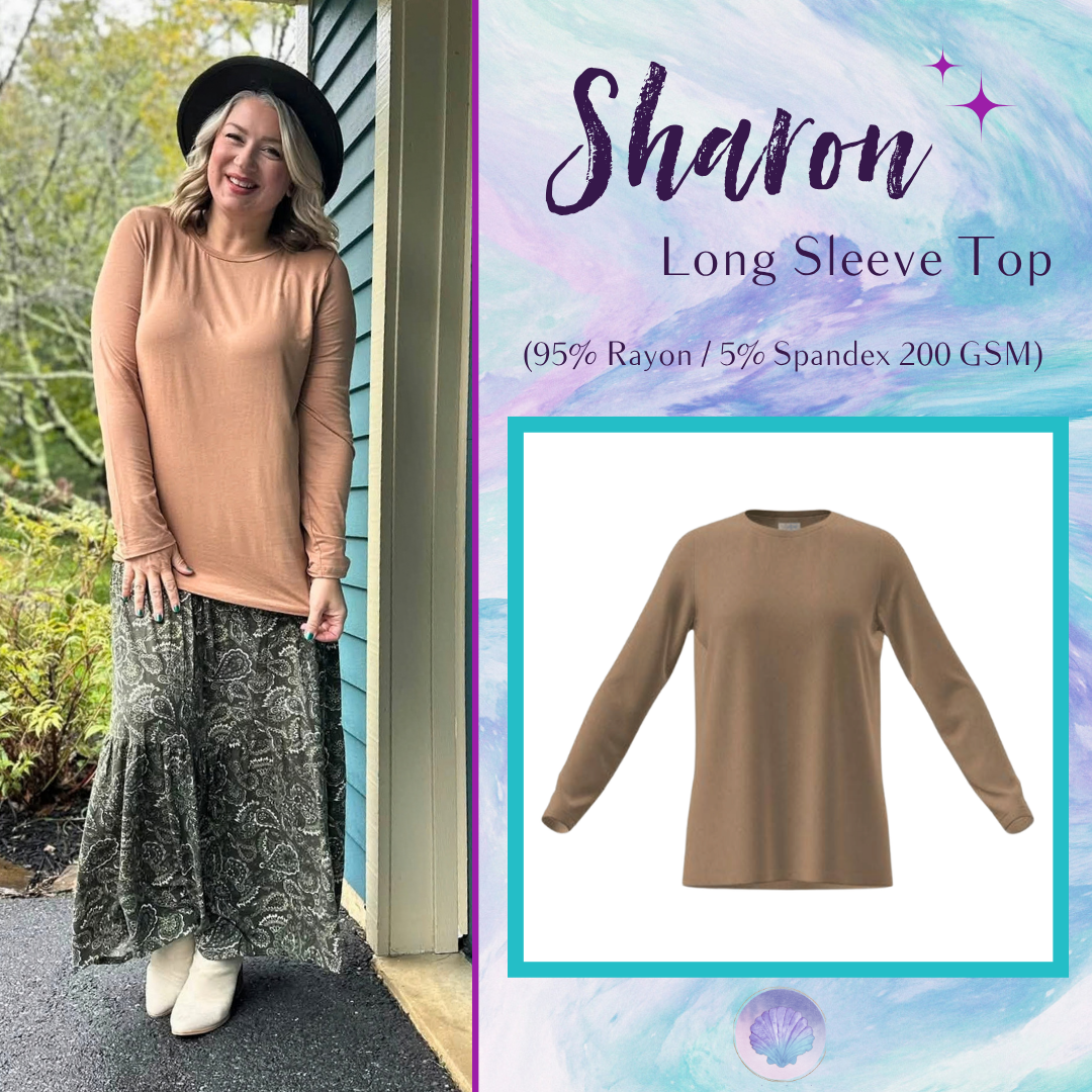 LuLaRoe Sharon Long Sleeve Top - Solid Warm Tan - main product image