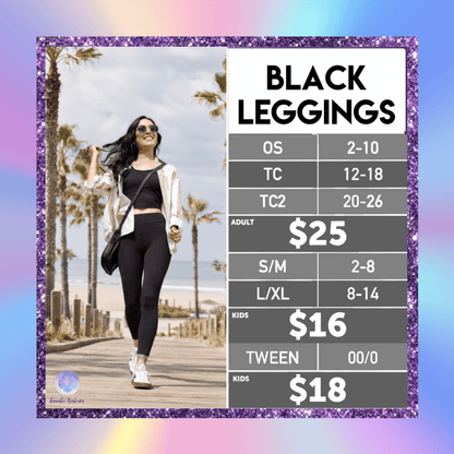 Single Solid Black Leggings - Solid Black Brushed DTY