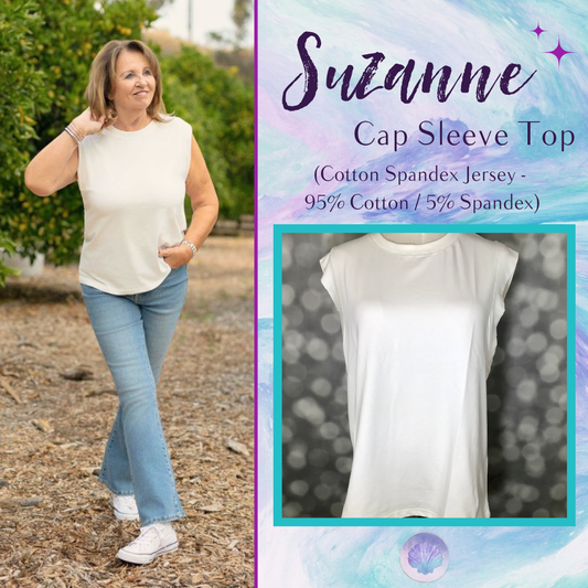 LuLaRoe Suzanne Cap Sleeve Top - Solid Egret Ivory