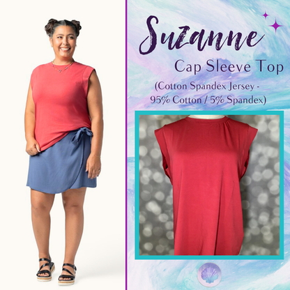 LuLaRoe Suzanne Cap Sleeve Top - Solid Garnet Red