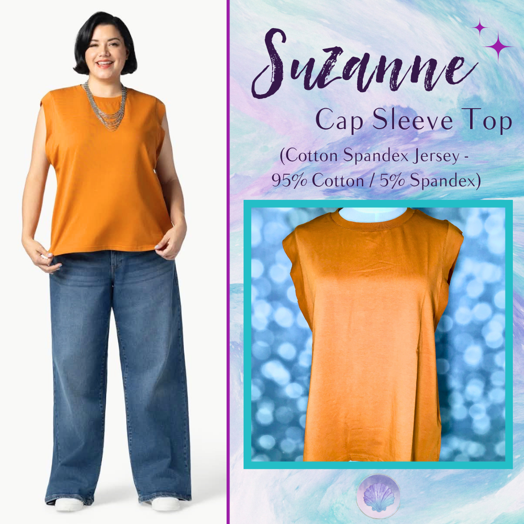LuLaRoe Suzanne Cap Sleeve Top - Solid Golden Mustard
