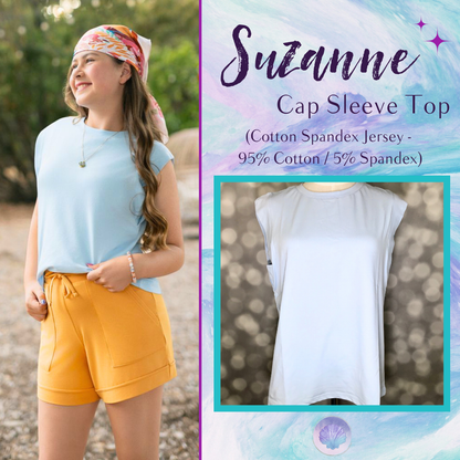 LuLaRoe Suzanne Cap Sleeve Top - Solid Powder Blue