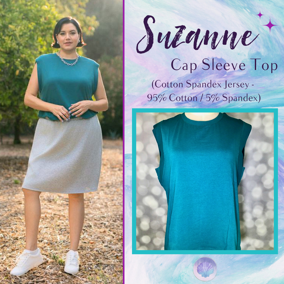 LuLaRoe Suzanne Cap Sleeve Top - Solid Teal