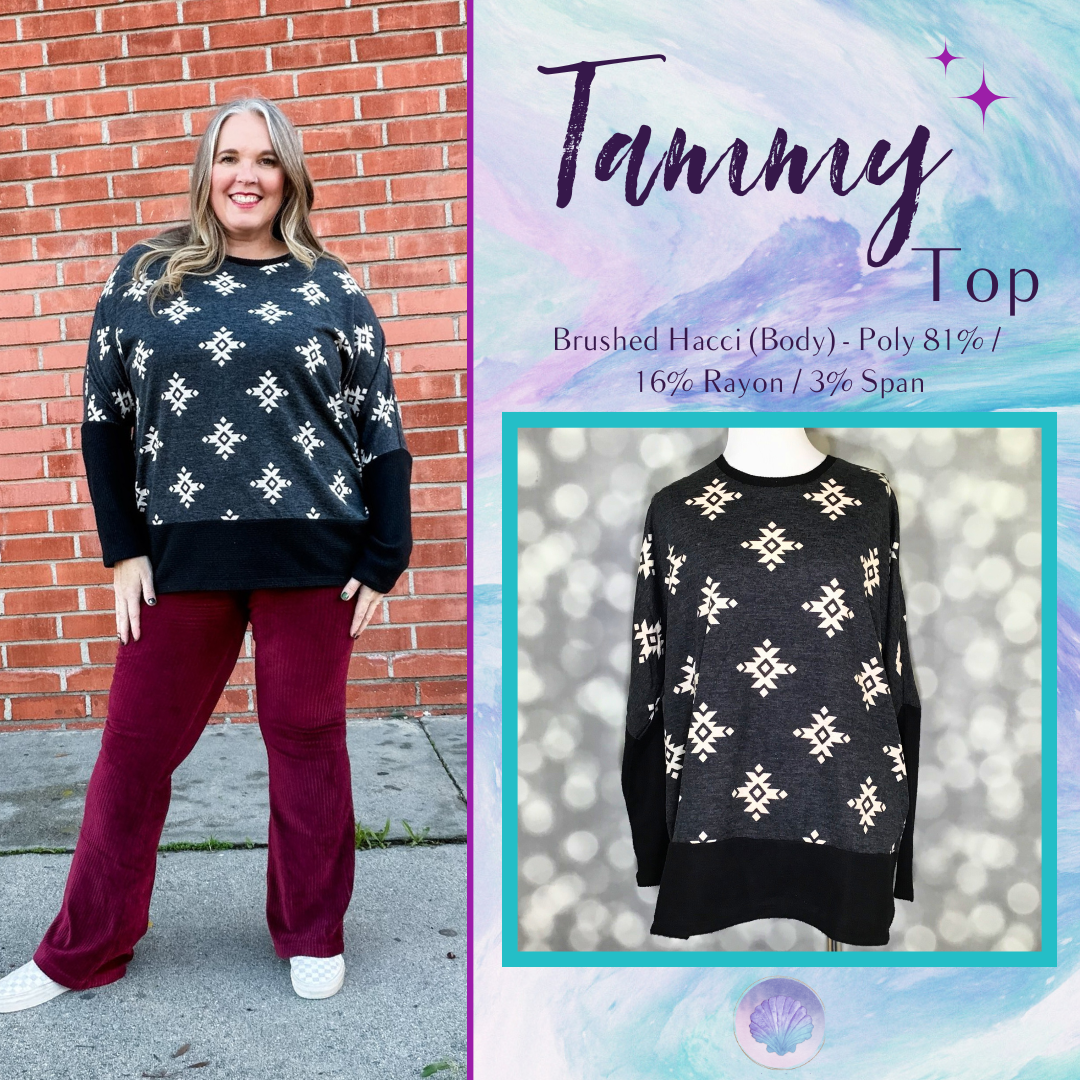 LuLaRoe LuLaRoe Tammy Top — Midnight Desert Aztec 