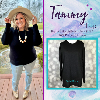 LuLaRoe LuLaRoe Tammy Top — Solid Classic Black 