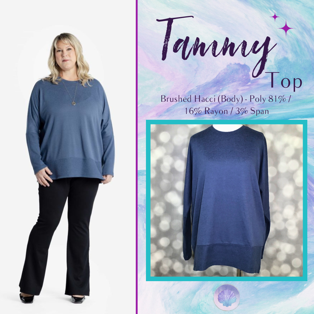LuLaRoe LuLaRoe Tammy Top — Solid Coastal Steel Blue 