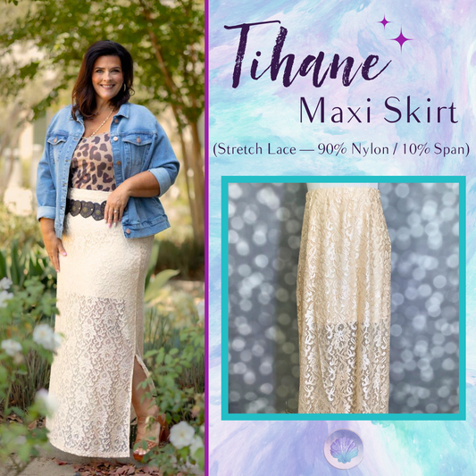 LuLaRoe LuLaRoe Tihane Lace Maxi Skirt - Solid Ivory Heirloom Lace 