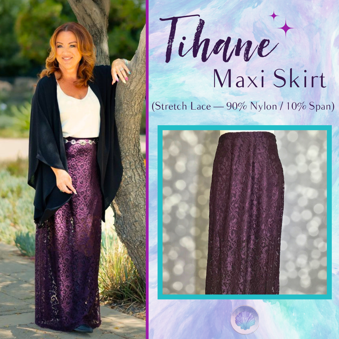 LuLaRoe LuLaRoe Tihane Lace Maxi Skirt - Solid Midnight Plum Lace 