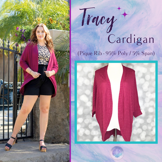 LuLaRoe Tracy Cocoon Cardigan - Solid Berry Magenta