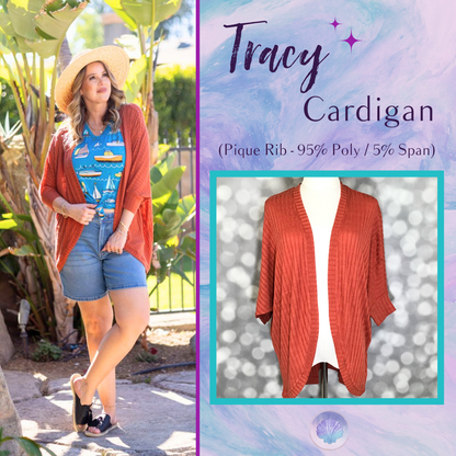 LuLaRoe LuLaRoe Tracy Cocoon Cardigan - Solid Clay Ember 