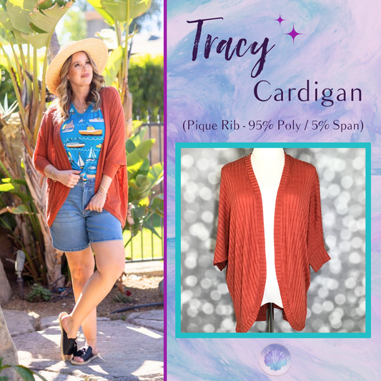LuLaRoe LuLaRoe Tracy Cocoon Cardigan - Solid Clay Ember 