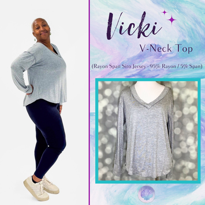 LuLaRoe LuLaRoe Vicki Top - Heathered Light Gray 
