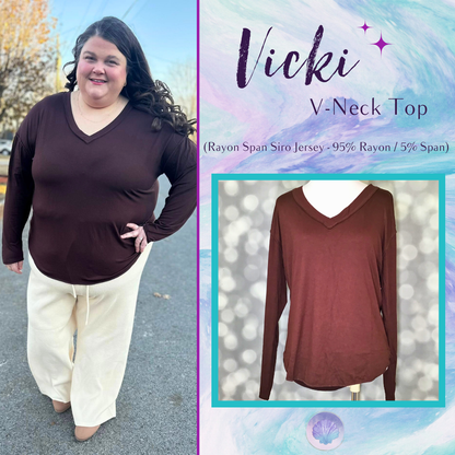 LuLaRoe LuLaRoe Vicki Top - Solid Chocolate Brown 