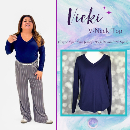 LuLaRoe LuLaRoe Vicki Top - Solid Classic Navy 