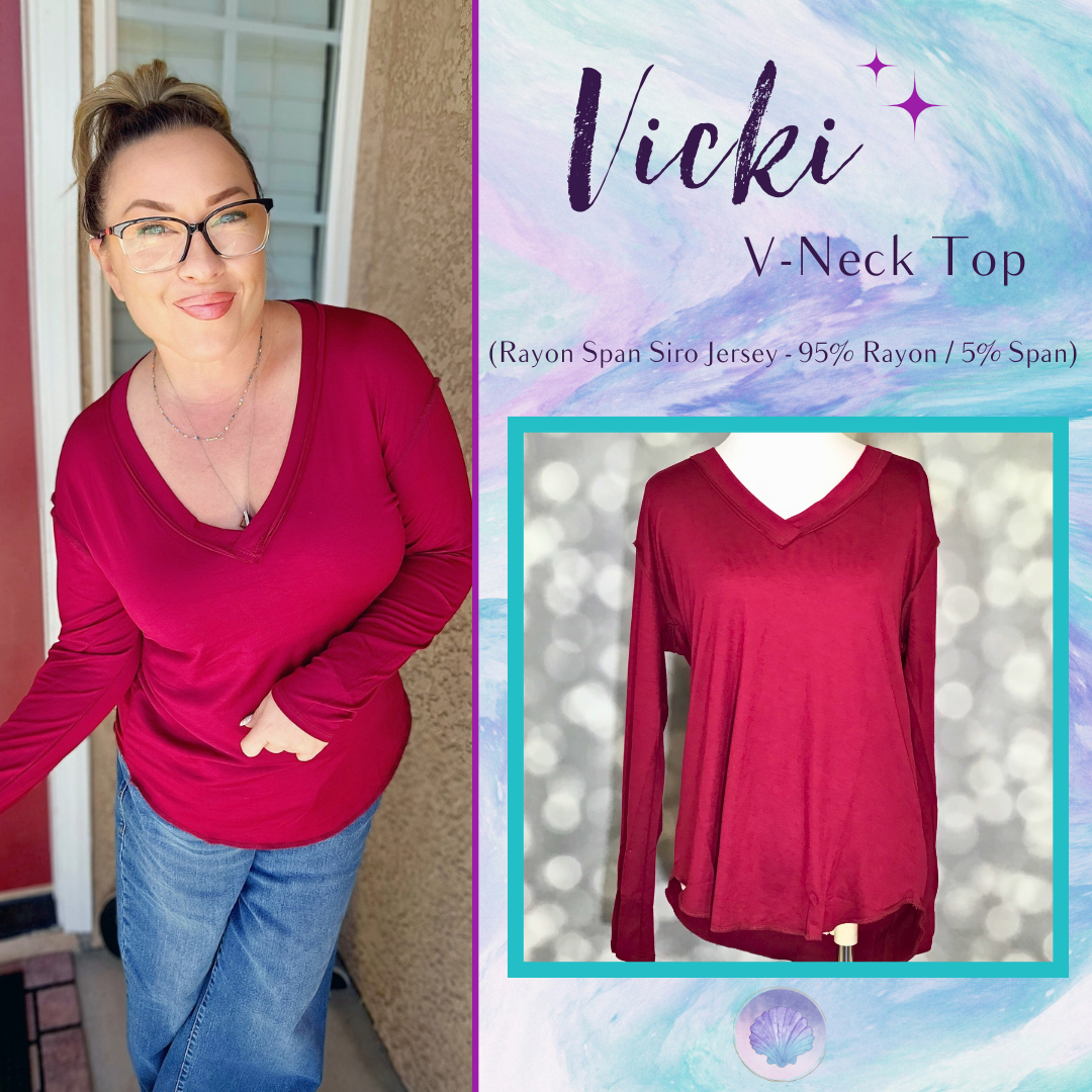 LuLaRoe LuLaRoe Vicki Top - Solid Mulberry Wine 